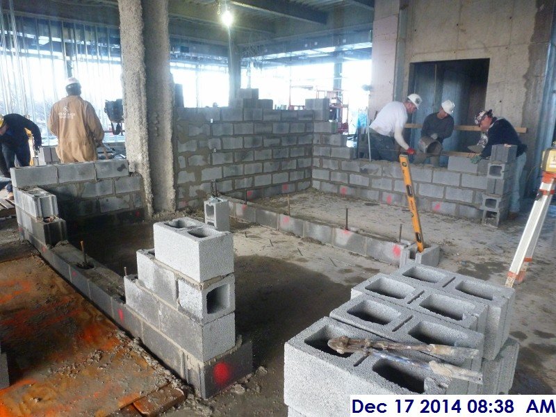 Continued laying out block at the 3rd floor detention cells Facing North-West